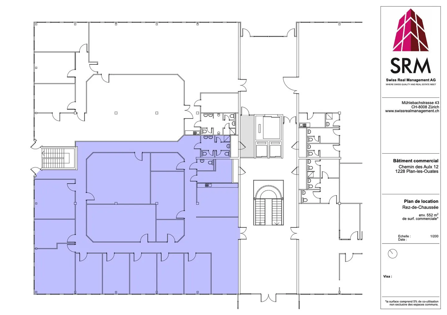 Surface à Plan-les-Ouates  –  CTN 12  –  Rez : env. 552 m² - Photo 2 of 3