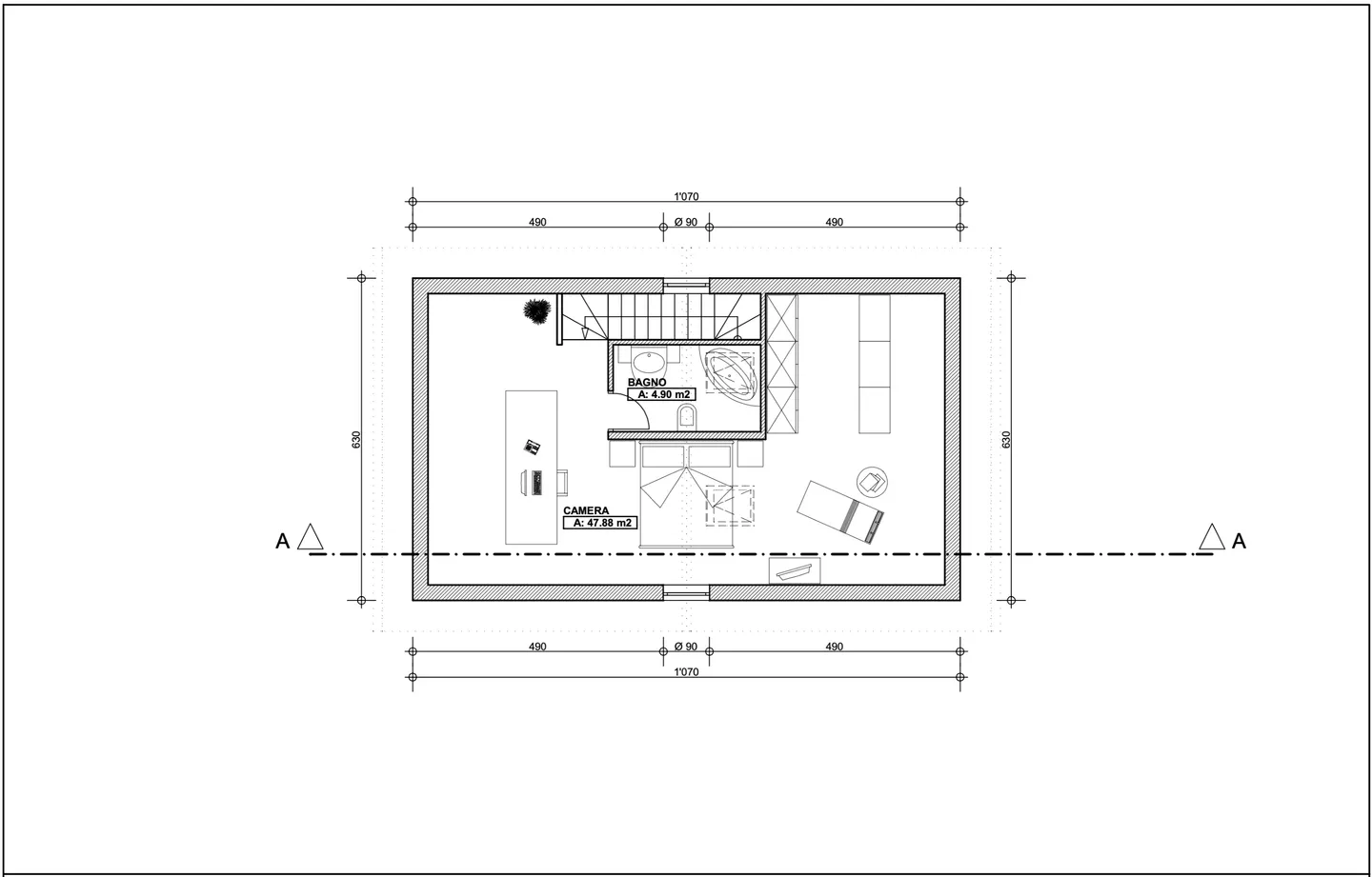 HELLER VILLA 5.5 MIT SEEBLICK UND GROSSEN GARTEN IN LUGAGGIA - Foto 10 von 11
