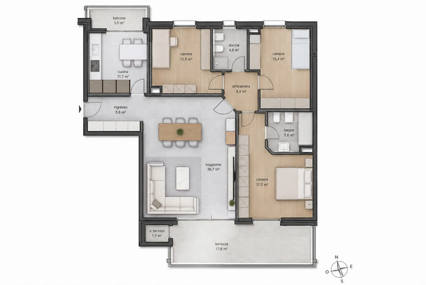 LOCATION AVEC OPTION D'ACHAT - SPACIEUX 4.5 PIÈCES AVEC 2 TERRASSES À VACALLO - Photo 10 sur 10