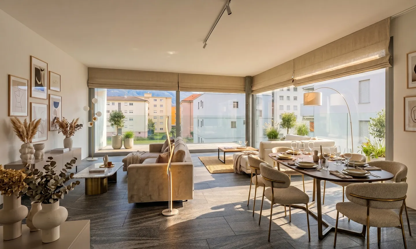 MODERNE ET SPACIEUX 3.5 PIÈCES COMME NEUF À BELLINZONA - Photo 1 sur 9
