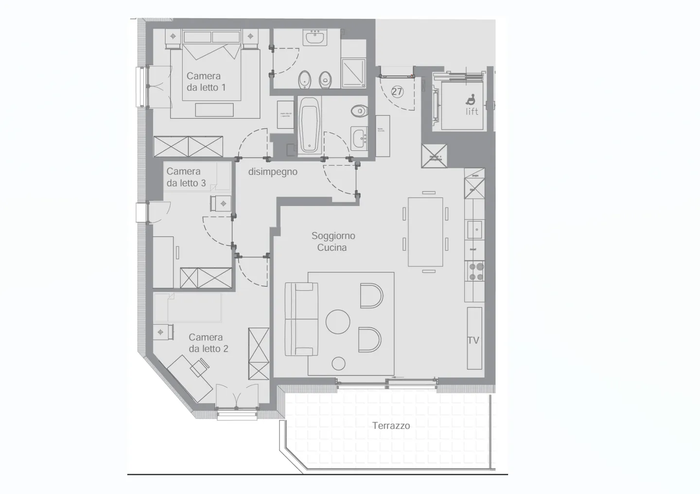 FOR RENT NEW 4.5 ROOMS WITH TERRACE IN MORBIO INFERIORE - Photo 8 of 8