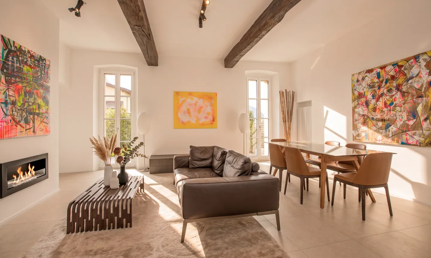 MAISON HISTORIQUE 7.5 RÉNOVÉE À NEUF À PREGASSONA ALTA - Photo 1 sur 13