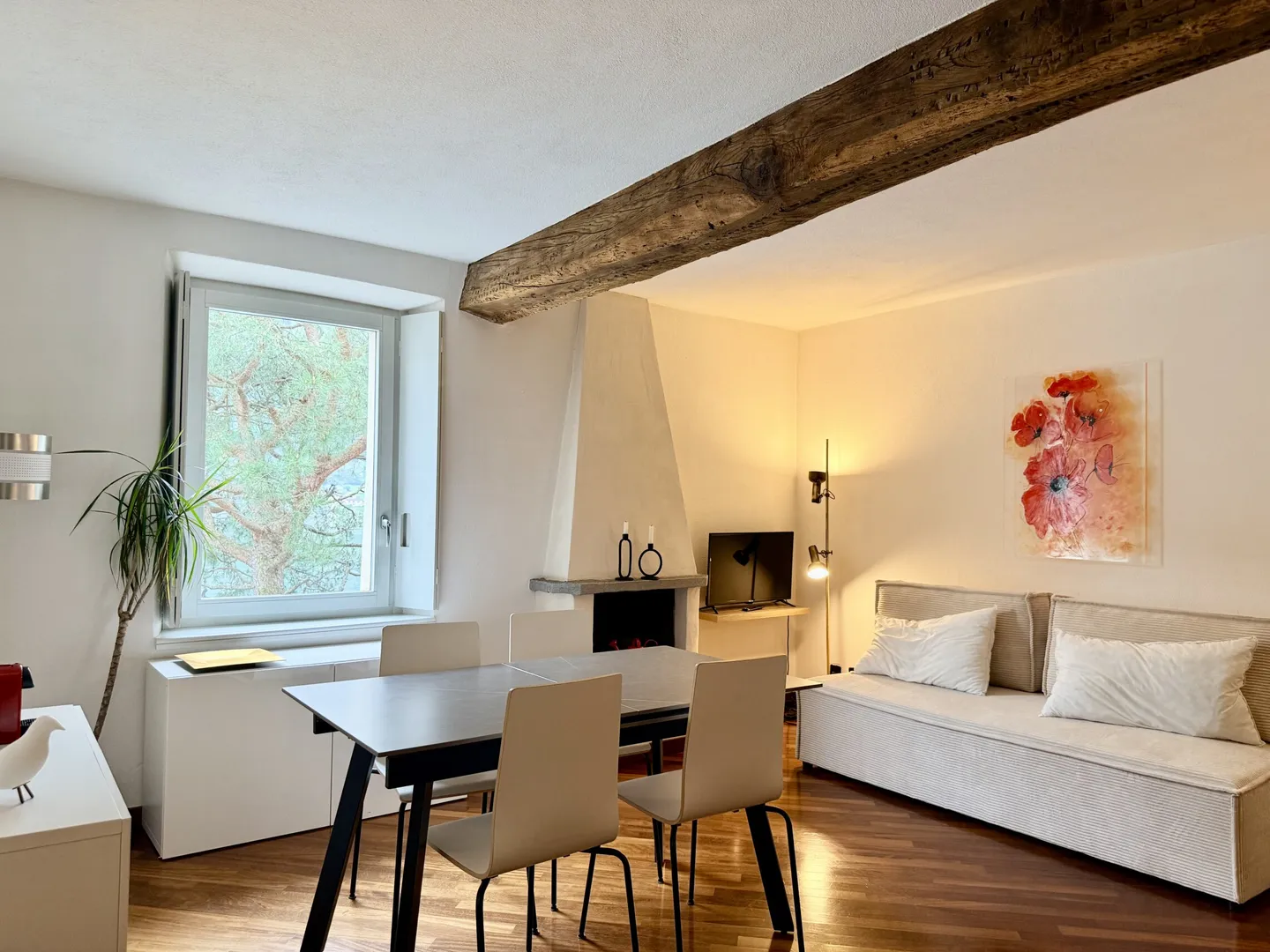 ELEGANTE ZWEI-ZIMMER-WOHNUNGEN ZU VERMIETEN IN HISTORISCHEM PALAST IN MORCOTE - Foto 2 von 9