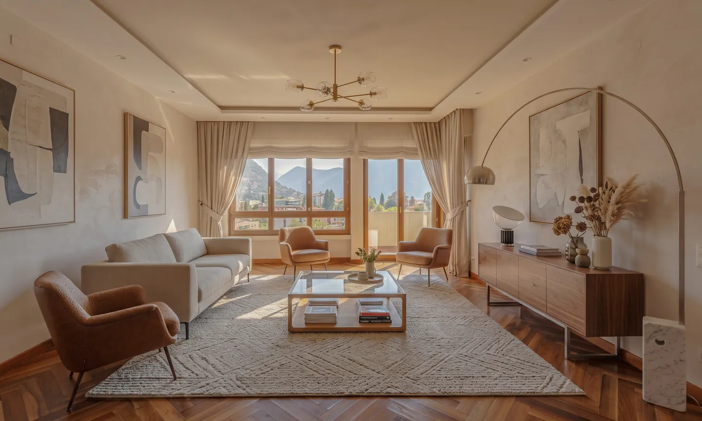 LARGE 4.5 ROOMS WITH BALCONY AND SWIMMING POOL IN LUGANO CENTER - Photo 2 of 9
