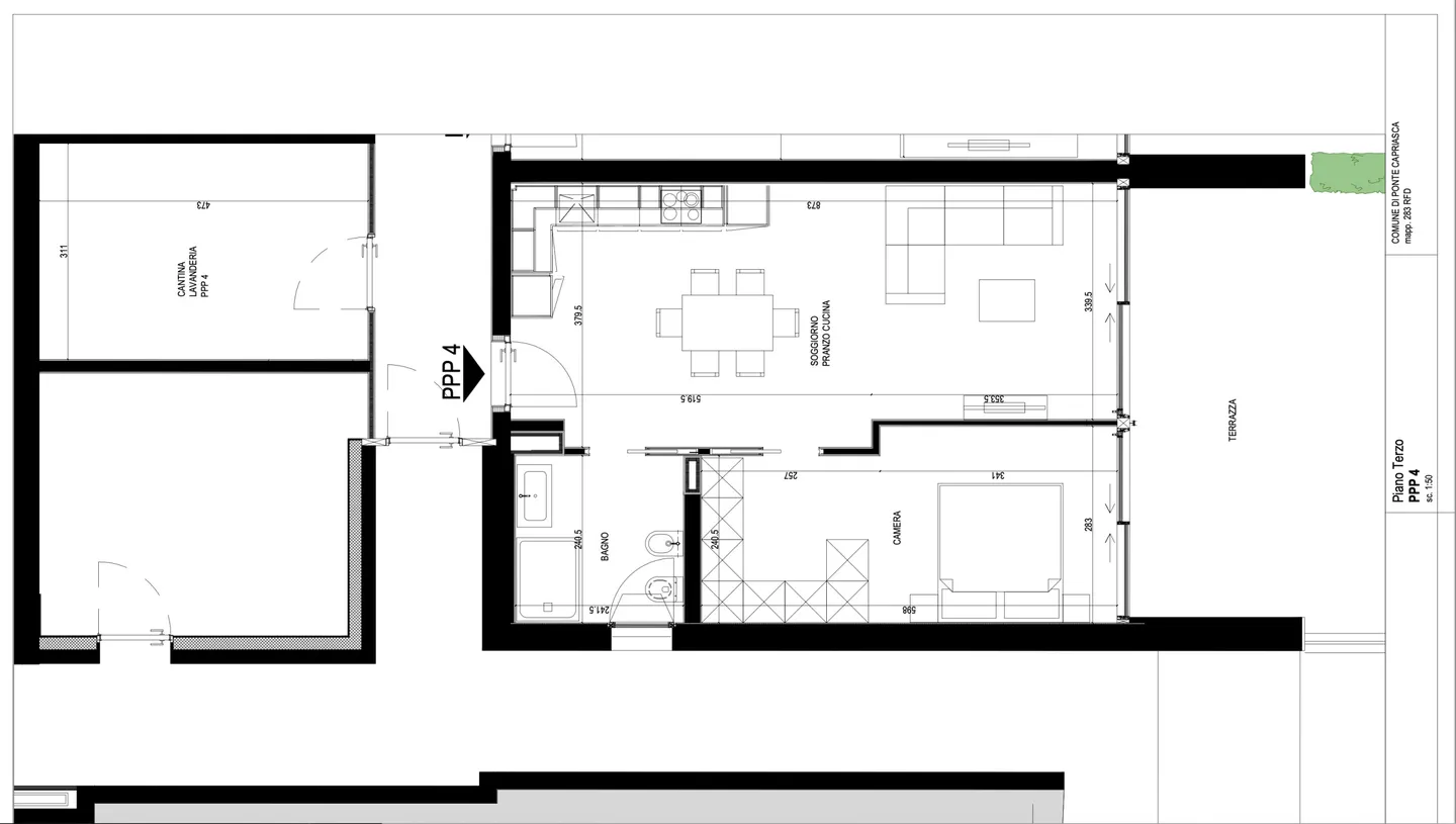 MODERNO E AMPIO 2.5 CON GIARDINO PRIVATO A PONTE CAPRIASCA - Foto 10 von 10