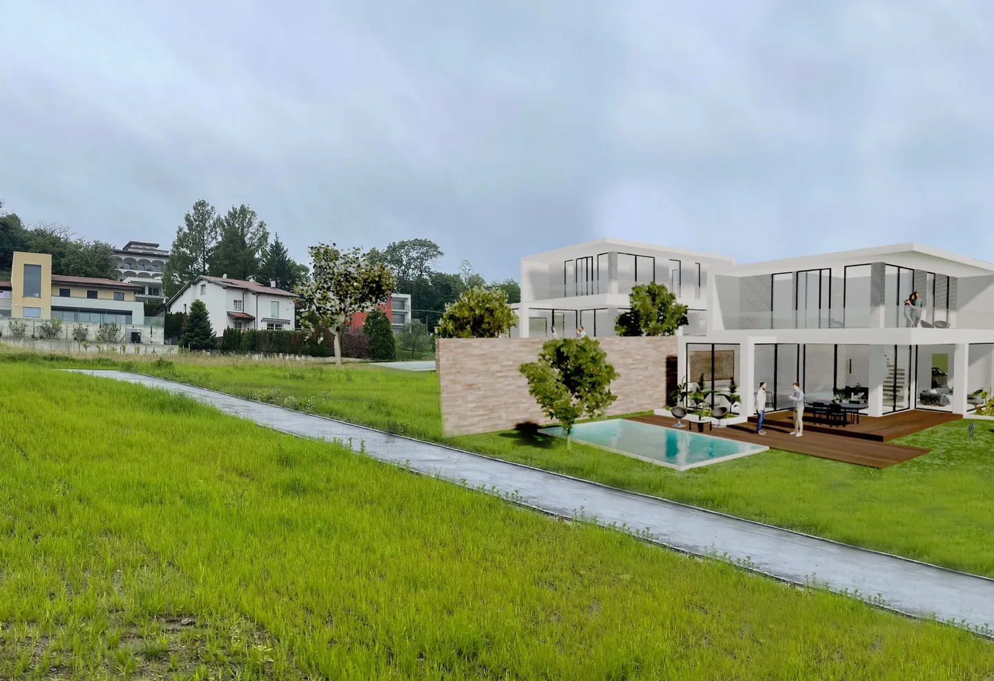 NEUE VILLA ZU BAUEN MIT PROJEKT IN SAN PIETRO DI STABIO - Foto 3 von 9