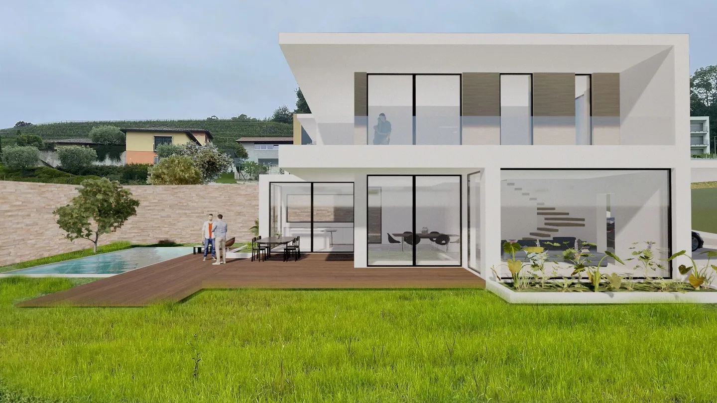 NEUE VILLA ZU BAUEN MIT PROJEKT IN SAN PIETRO DI STABIO - Foto 4 von 9