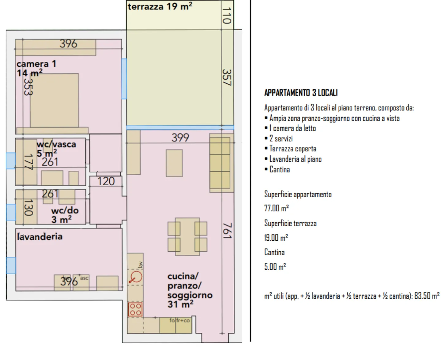 3,5 PIÈCES EN CONSTRUCTION AVEC TERRASSE DE 19 M² À RIVERA - Photo 4 sur 4
