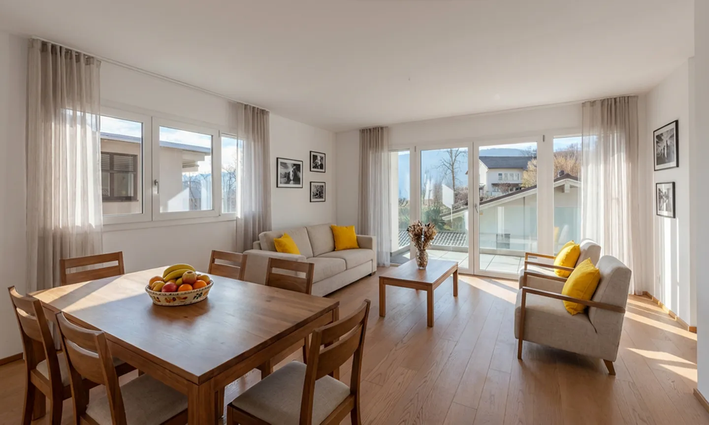 ELEGANTE 3.5 ZIMMER MIT 2 BÄDERN UND TERRASSE IN VACALLO - Foto 1 von 11