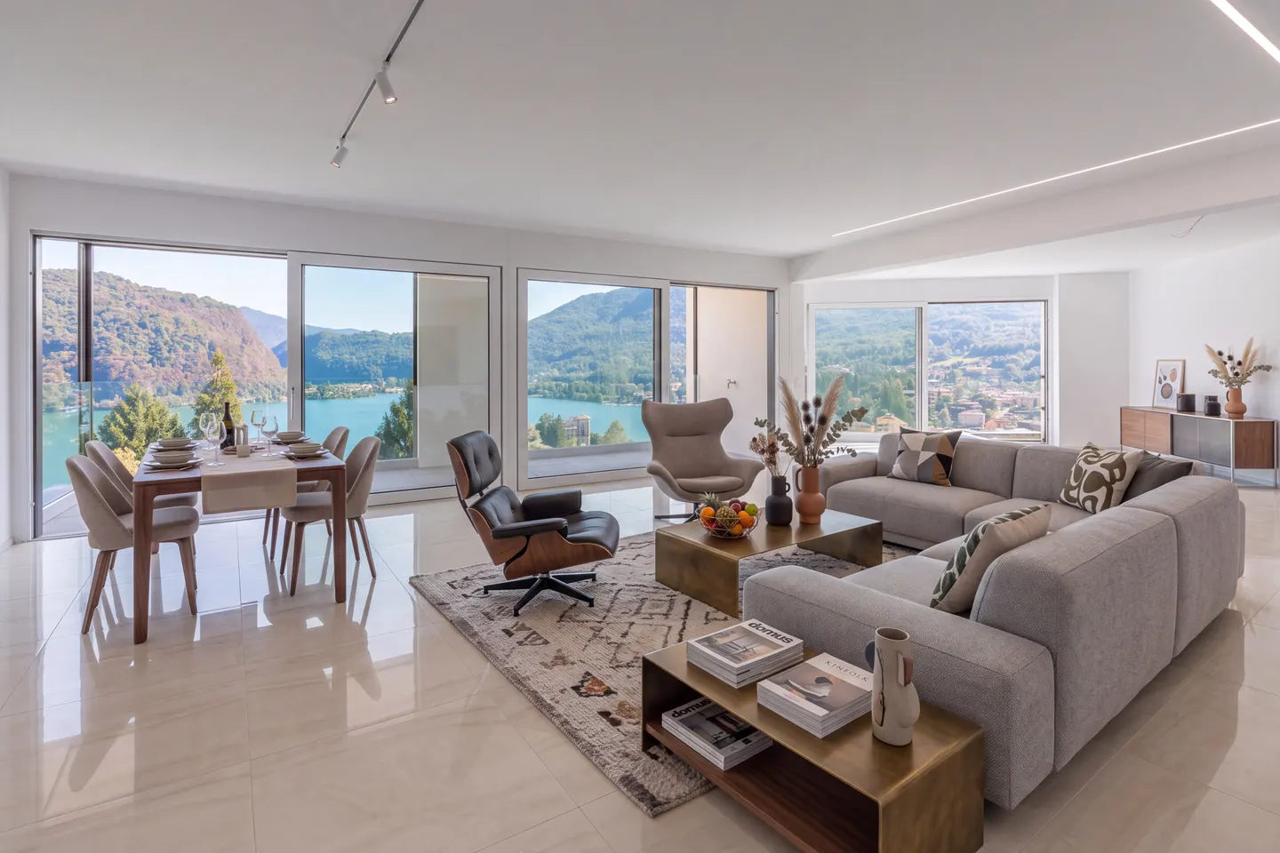 Penthouse exclusif et nouveau de 3,5 pièces avec vue sur le lac à Ponte Tresa - Photo 1 sur 11