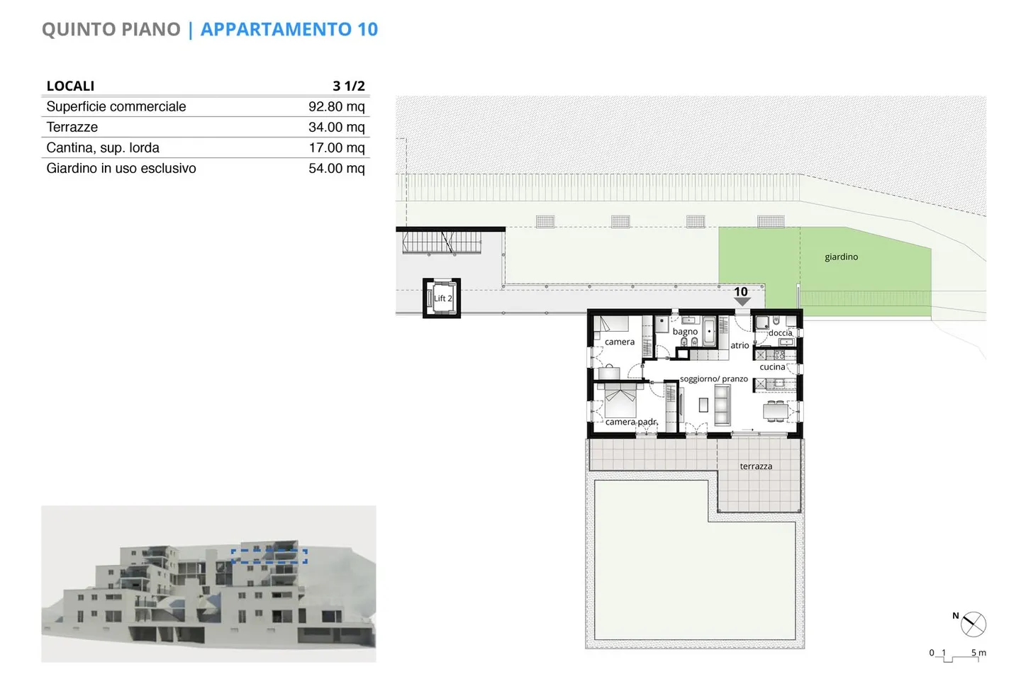 NOUVEAU 3.5 PIÈCES AVEC JARDIN DANS RÉSIDENCE 2021 À MENDRISIO - Photo 5 sur 5