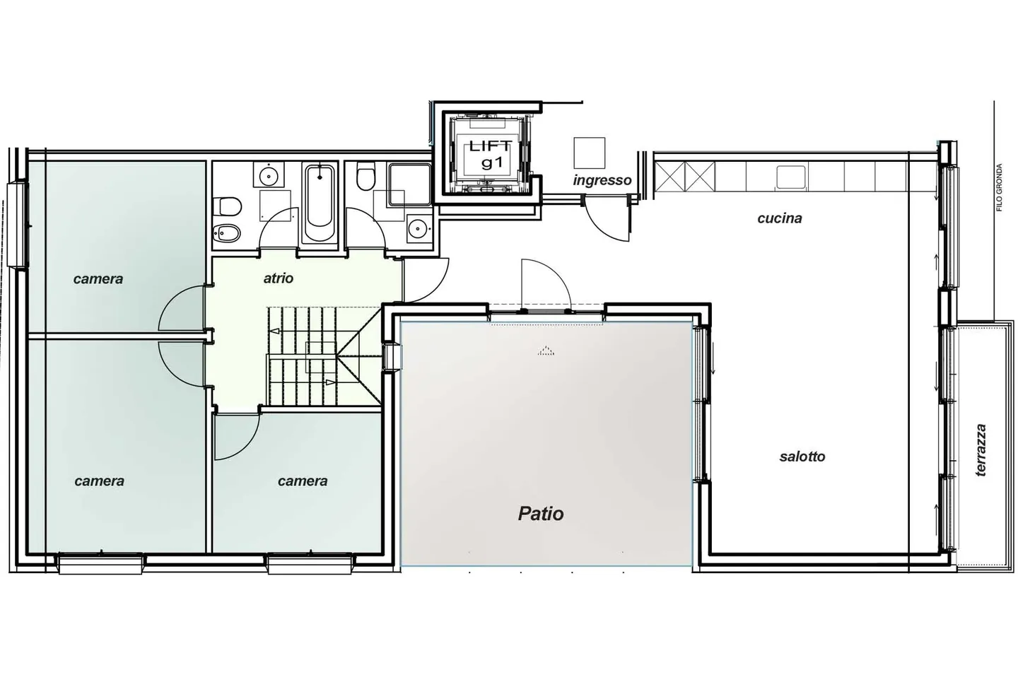 ATTICO DUPLEX 5.5 CON GRANDE TERRAZZA E GIARDINO A BIOGGIO - Foto 9 di 11