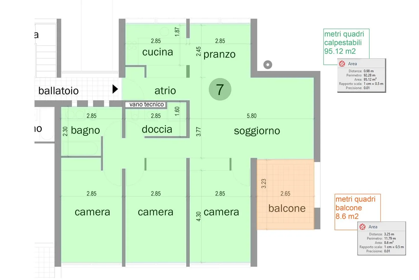 LARGE AND BRIGHT 4.5 ROOMS WITH PRIVATE BALCONY IN CADEMPINO - Photo 9 of 10