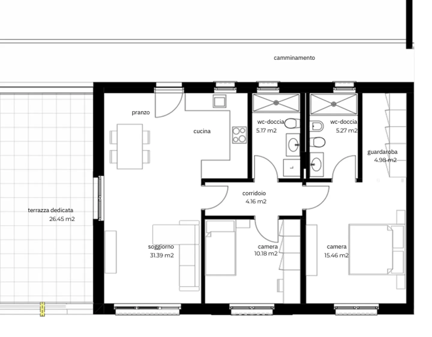 NUOVO 3.5 IN COSTRUZIONE CON TERRAZZA DI 27 MQ A BALERNA - Foto 8 di 8