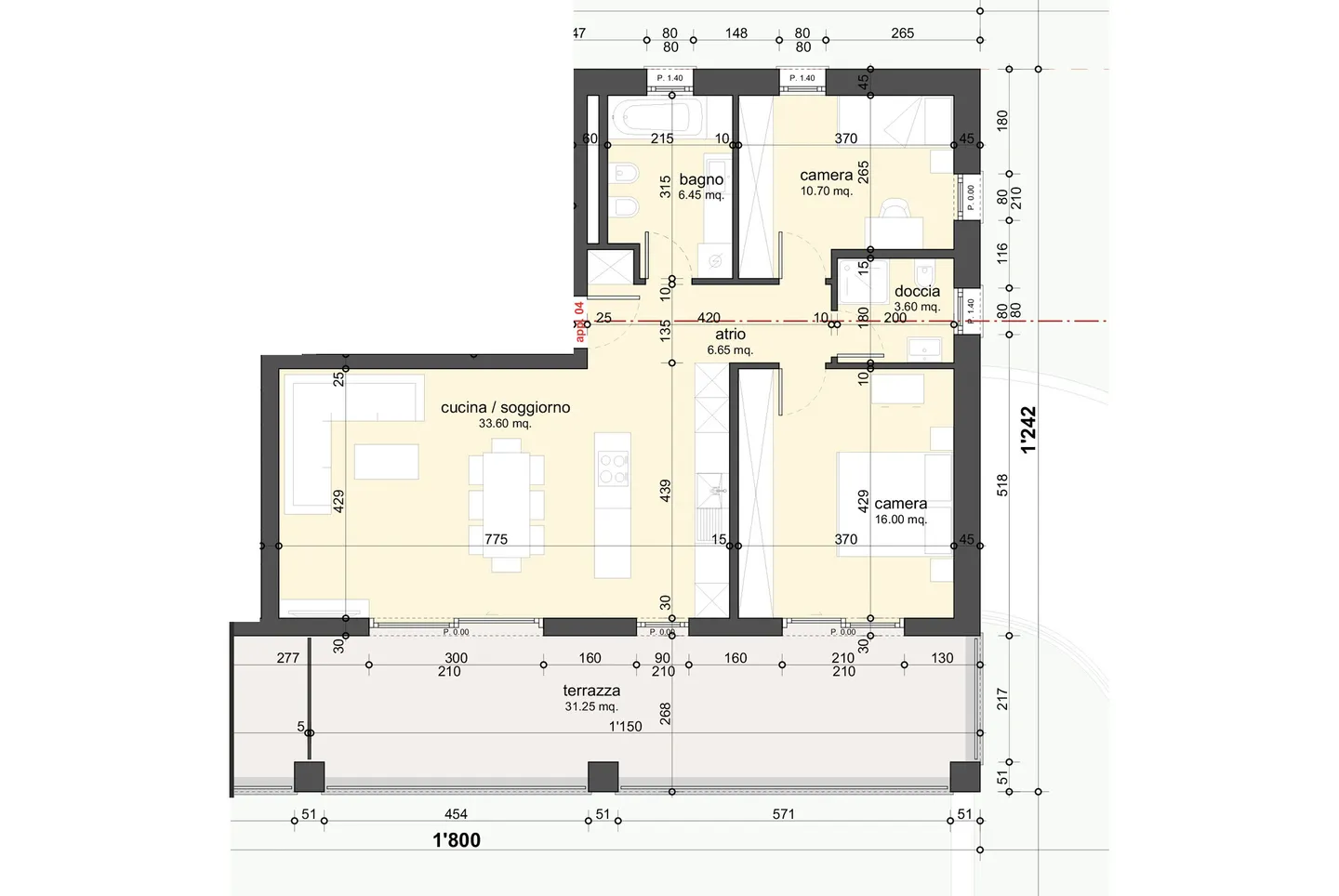 MODERNO 3.5 LOCALI DI NUOVA COSTRUZIONE CON TERRAZZA AD AGNO - Foto 7 di 7