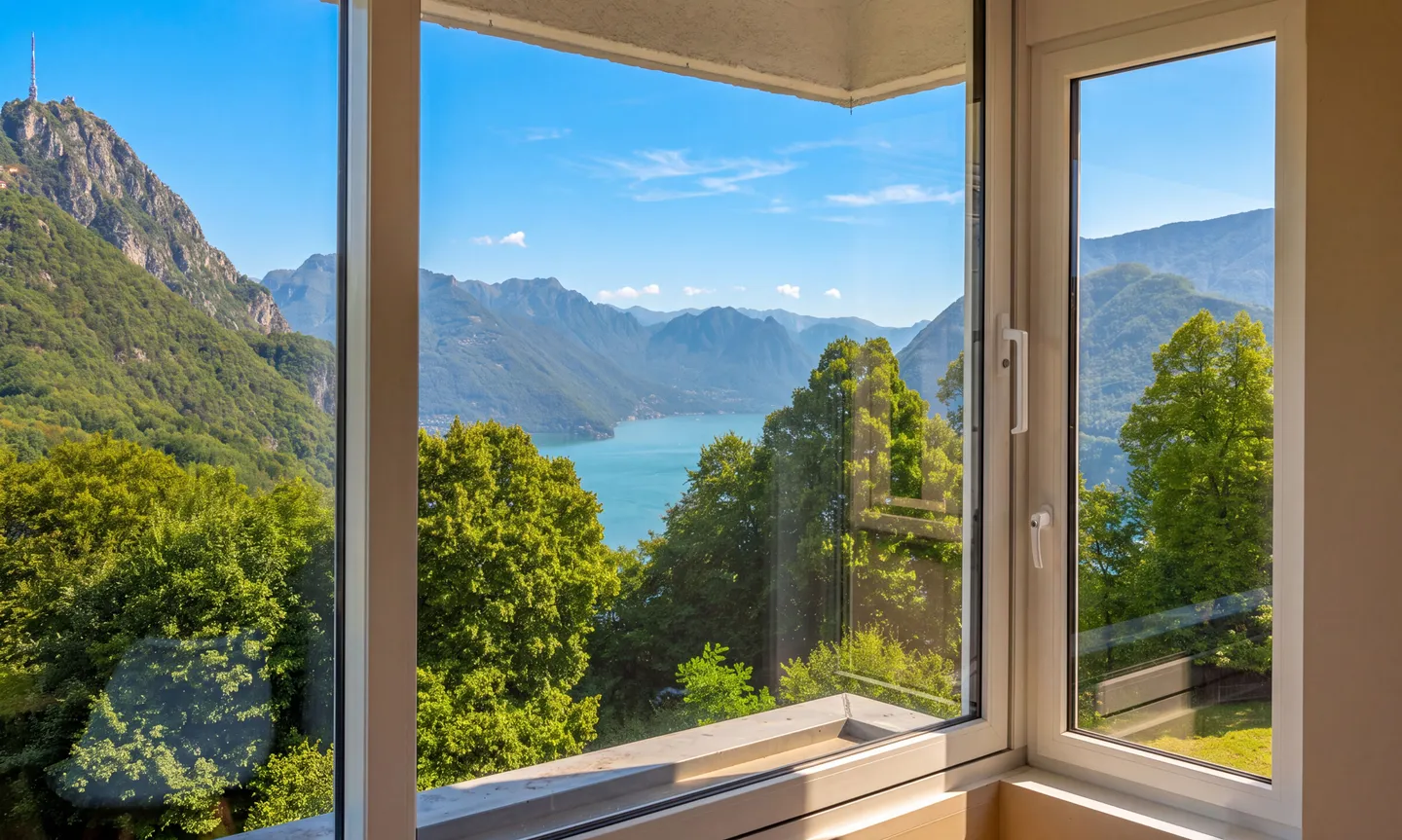 PRÄCHTIGE UND GERÄUMIGE 4.5 ZIMMER MIT SEEBLICK IM GRÜNEN IN CARONA - Foto 6 von 13