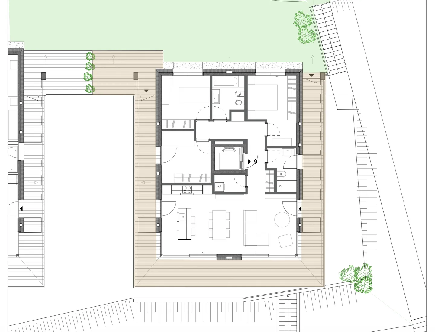 ELEGANTE DACHGESCHOSSWOHNUNG 4.5 ZIMMER MIT TERRASSE UND SEEBLICK IN ROVIO - Foto 10 von 11