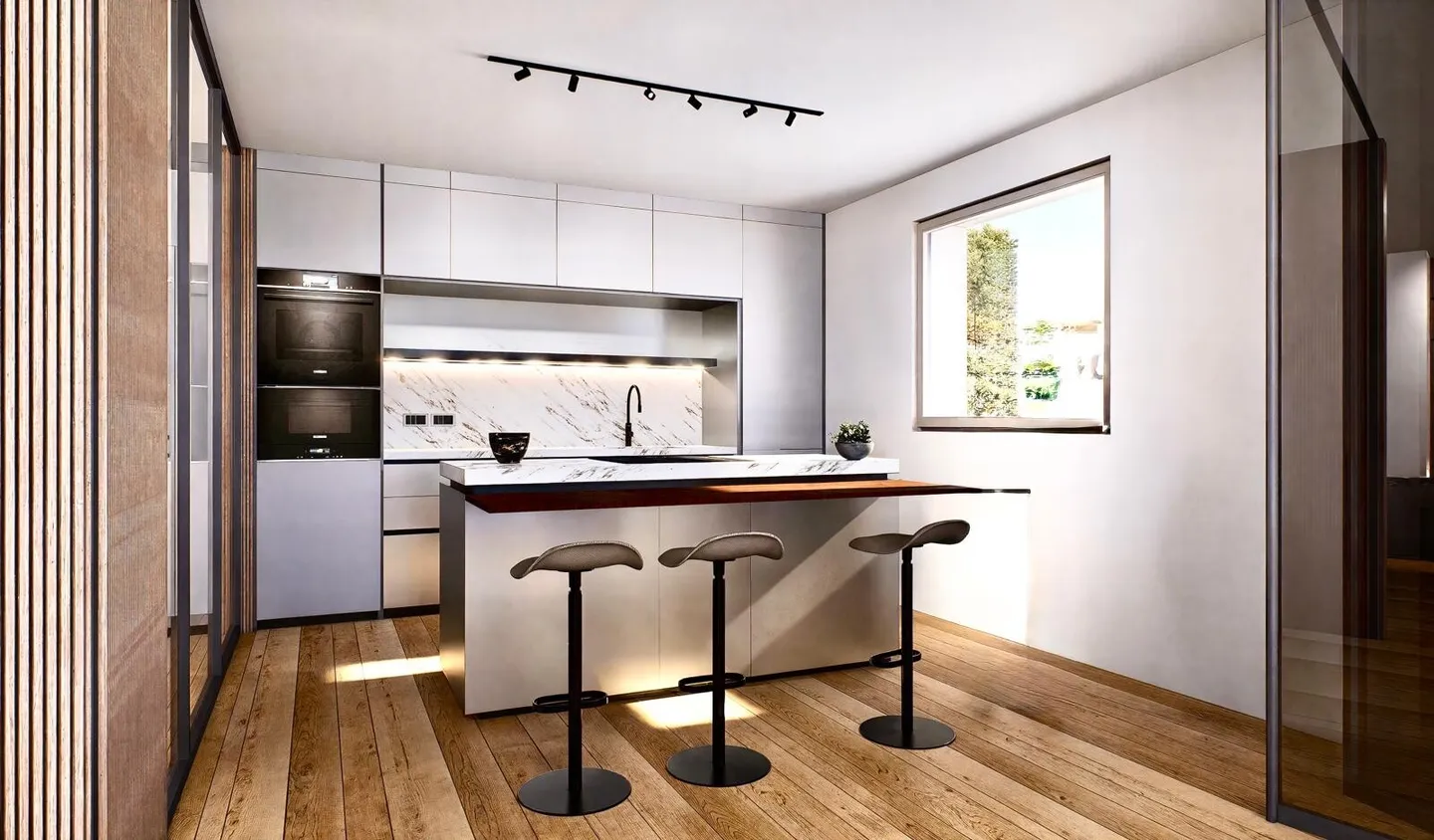 STUNDE 3.5 ZIMMER MIT SEEBLICK UND GARTEN IN CAPOLAGO - Foto 7 von 9
