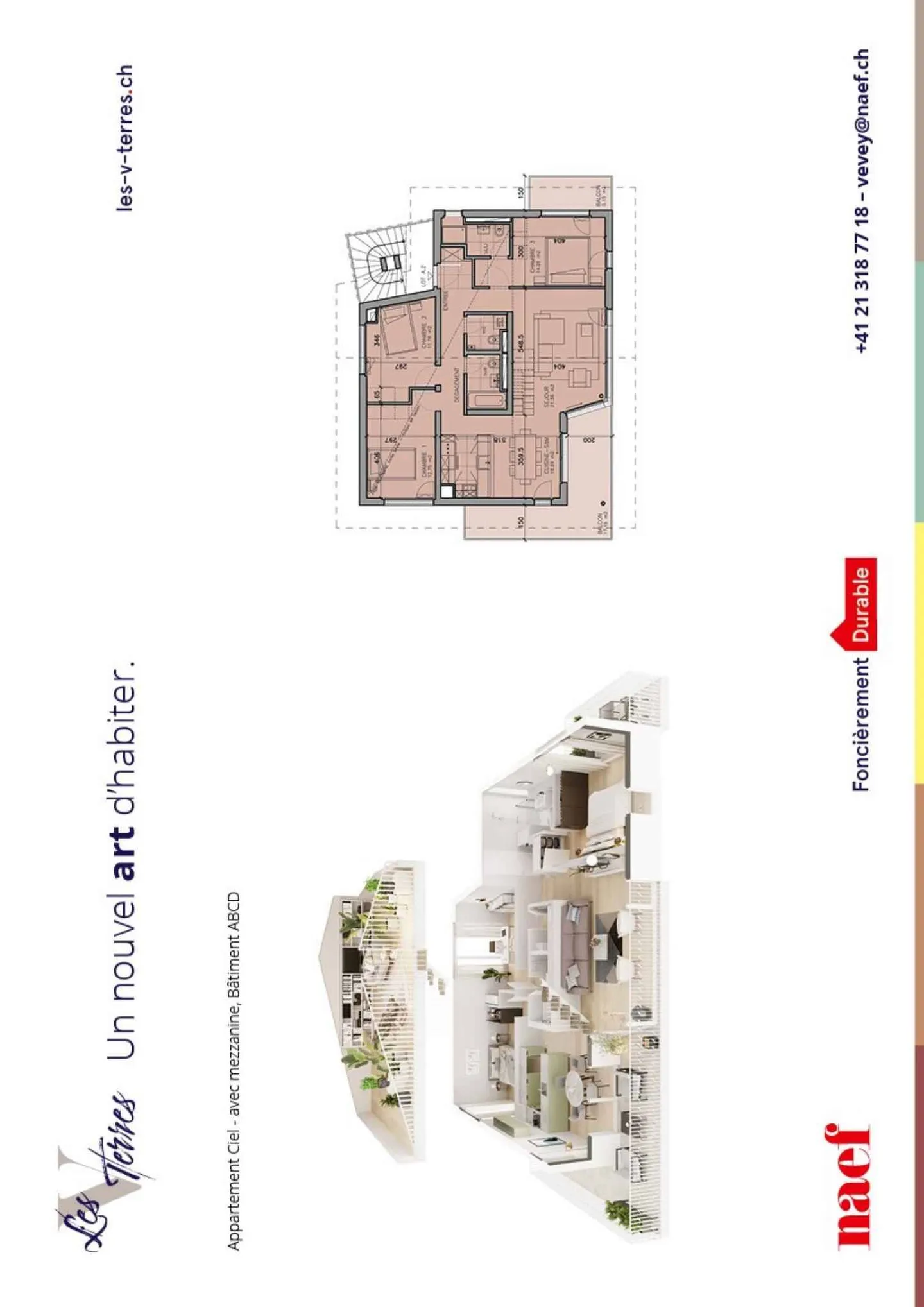 Appartamento nuovo di 4,5 locali in attico con soppalco e vista spettacolare sul lago in vendita a Jongny - Lotto D2 - Foto 8 di 8
