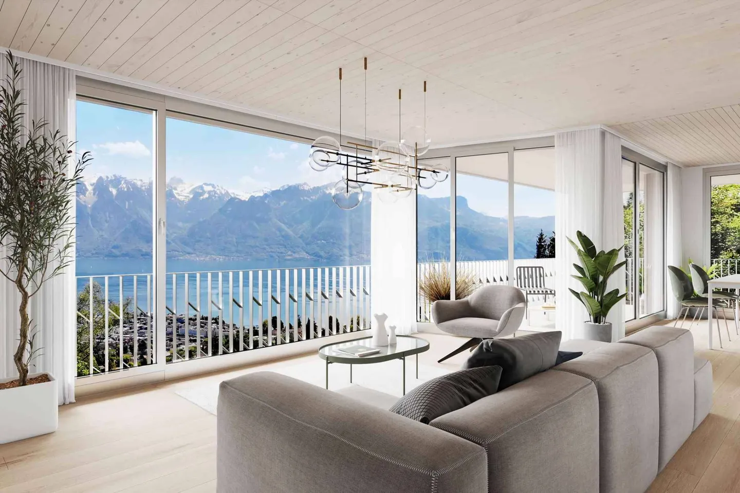 Appartement neuf de 3.5 pièces avec balcons et vue panoramique sur le lac à vendre à Jongny - Lot D1 - Photo 5 sur 7