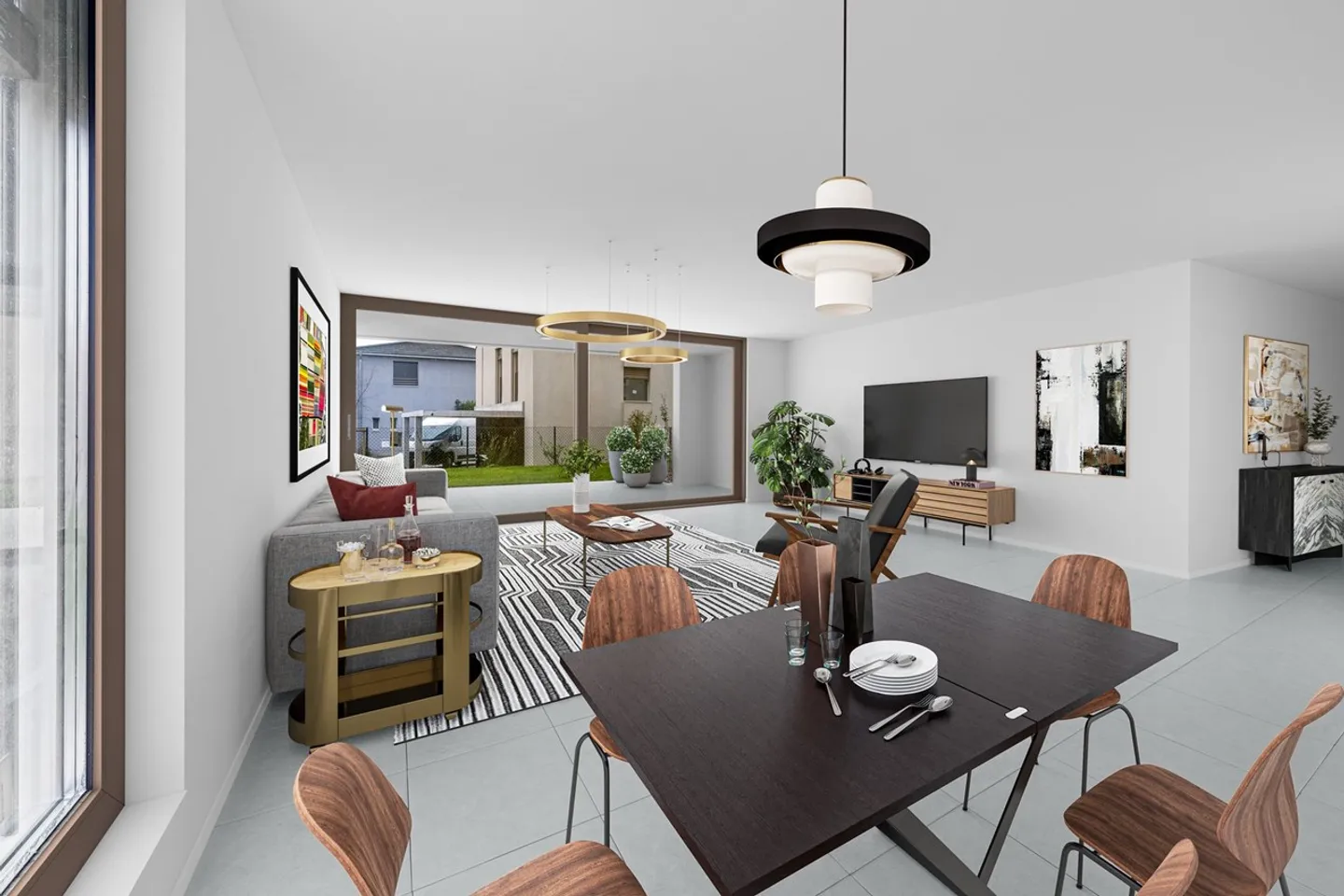 Appartamenti di 4.5 locali al piano terra con terrazza e grande giardino in vendita a Gletterens - Foto 3 di 6