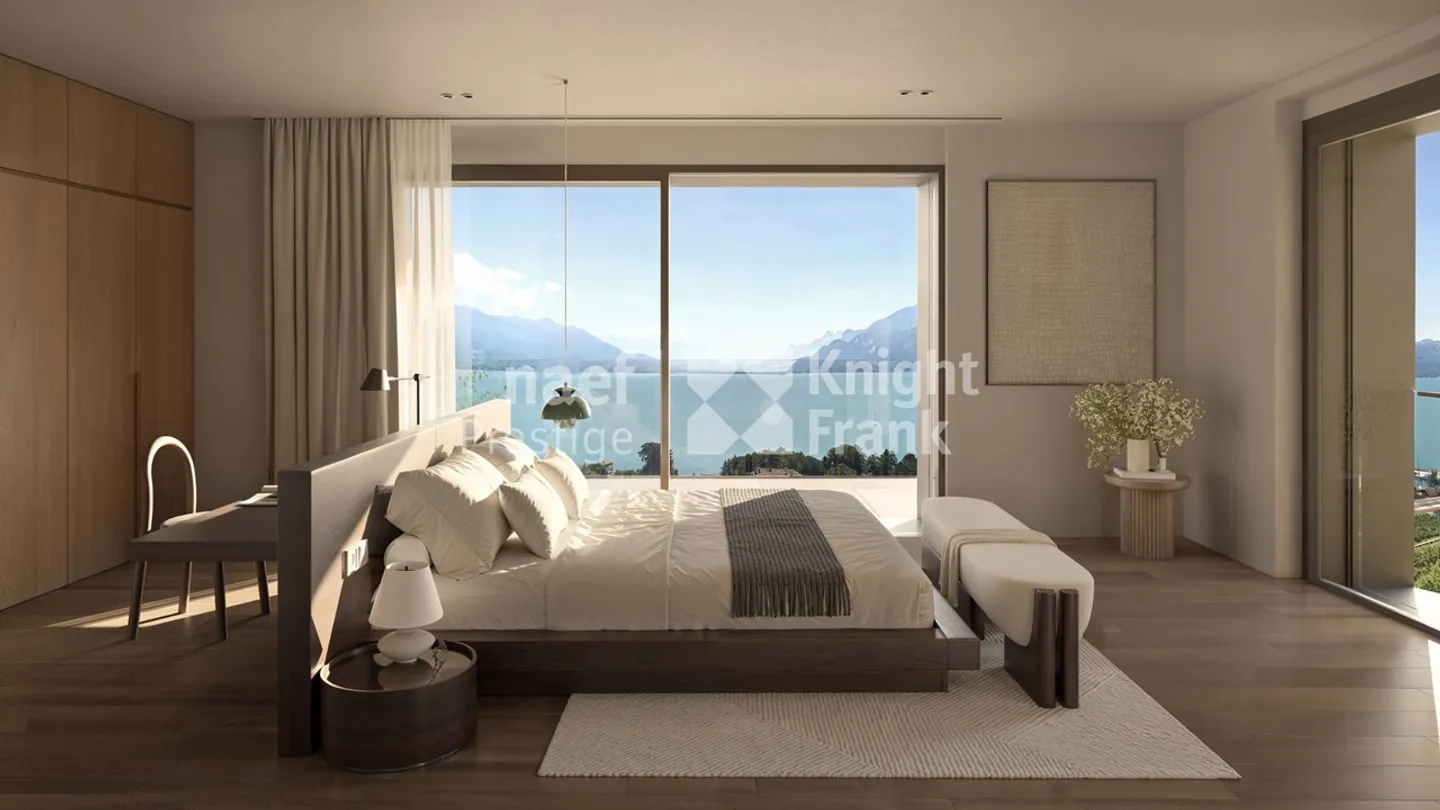 Villa indipendente da costruire con vista mozzafiato sul lago in vendita a Corseaux - Foto 7 di 9