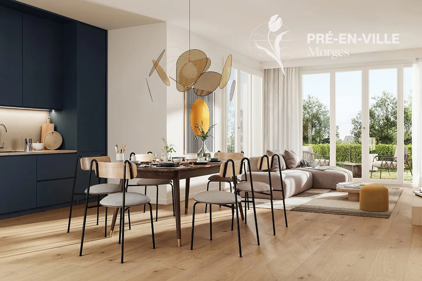 Pré-en-Ville - B2 - Nuovo appartamento di 2,5 locali al piano terra - Foto 3 di 9
