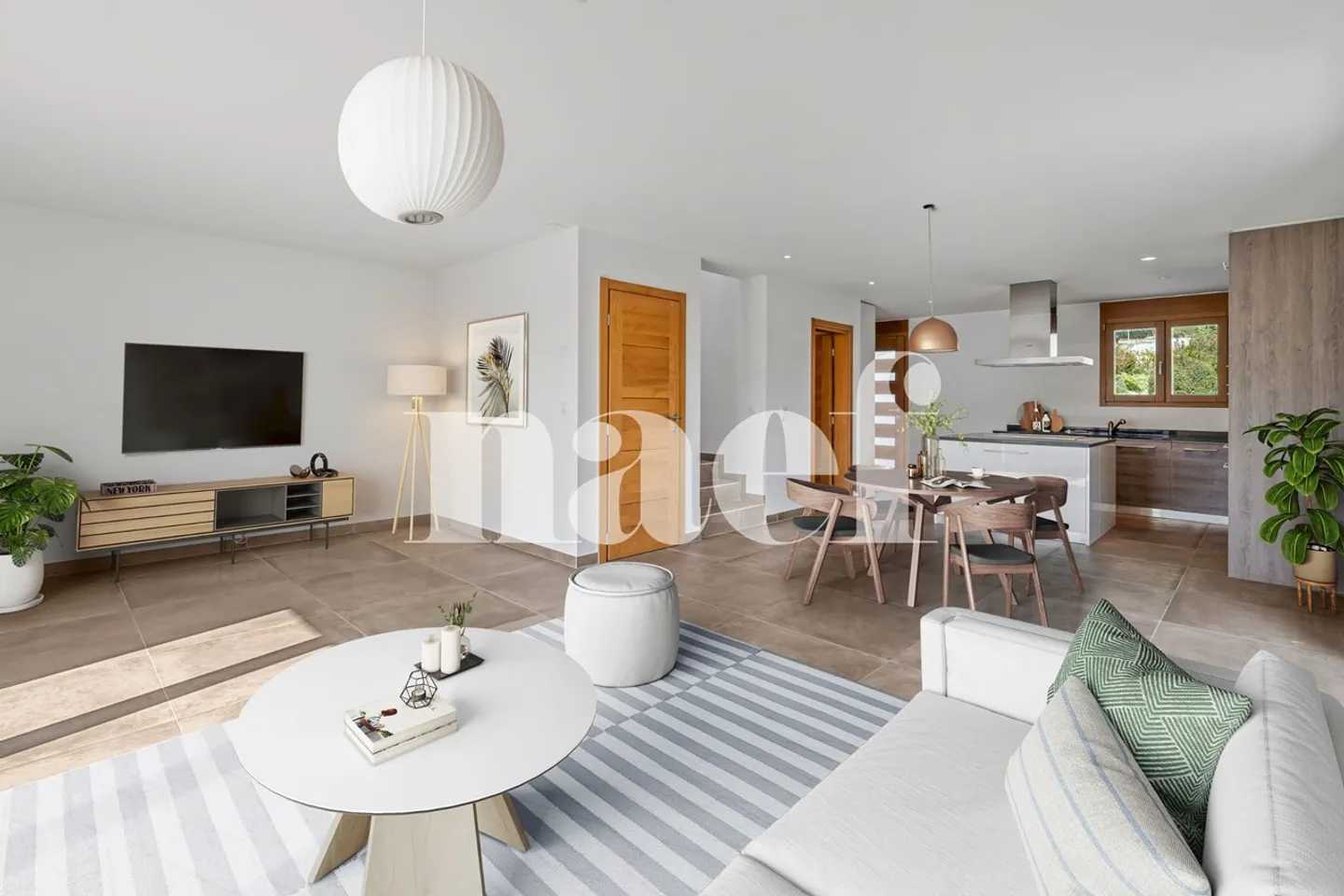 3,5-Zimmer-Wohnung im Erdgeschoss mit 160 m2 Terrasse zu verkaufen in Fétigny - Foto 1 von 6