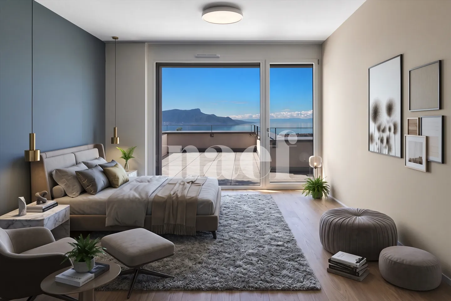Penthouse apartment with 4.5 rooms, terrace, and magnificent view of Lake Geneva for sale in the heights of Montreux - Photo 8 of 13