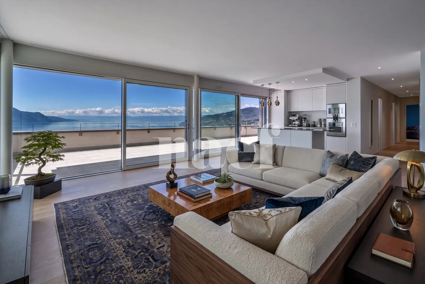 Penthouse apartment with 4.5 rooms, terrace, and magnificent view of Lake Geneva for sale in the heights of Montreux - Photo 6 of 13