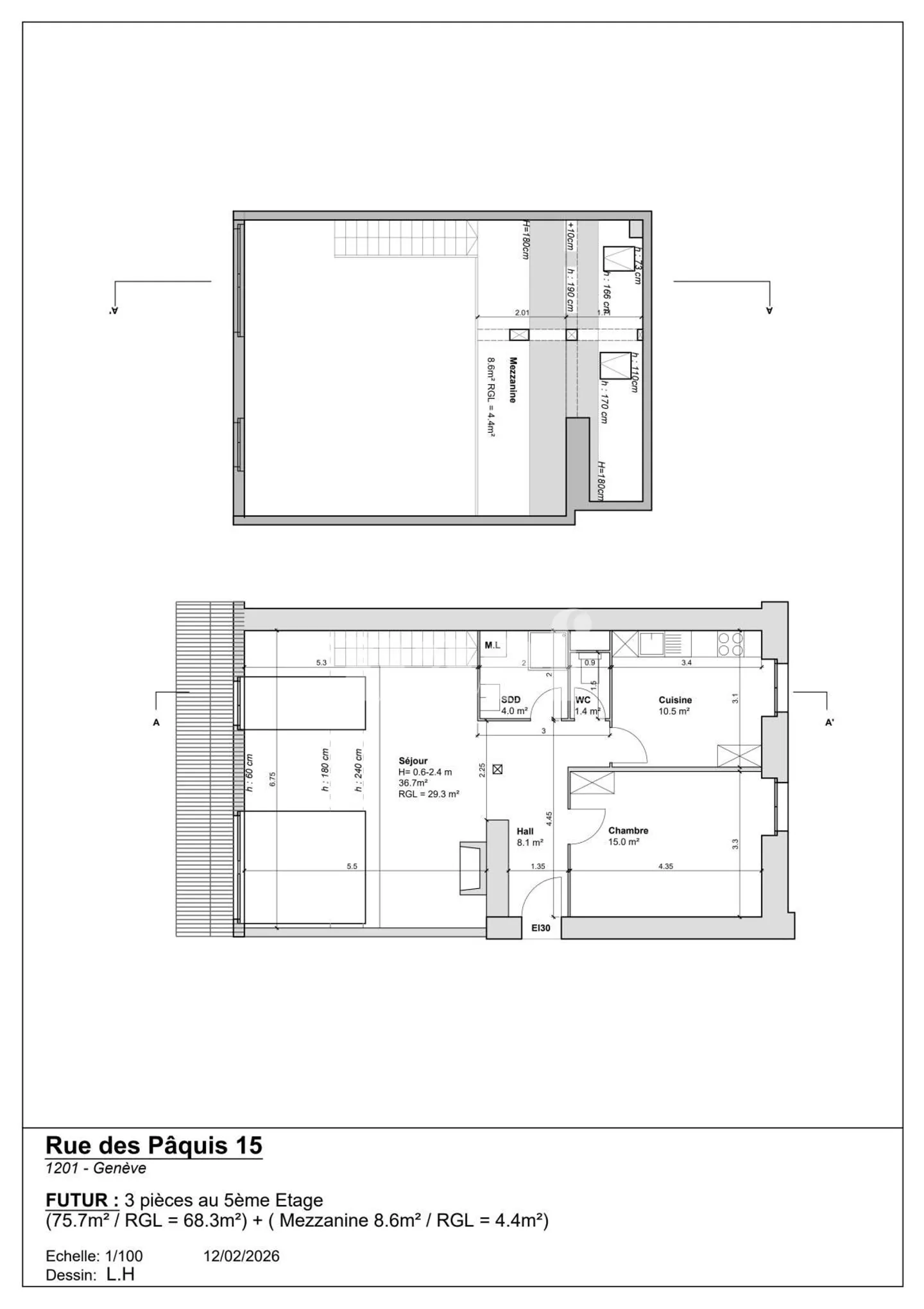 Appartement rénové aux Pâquis - Photo 2 sur 2