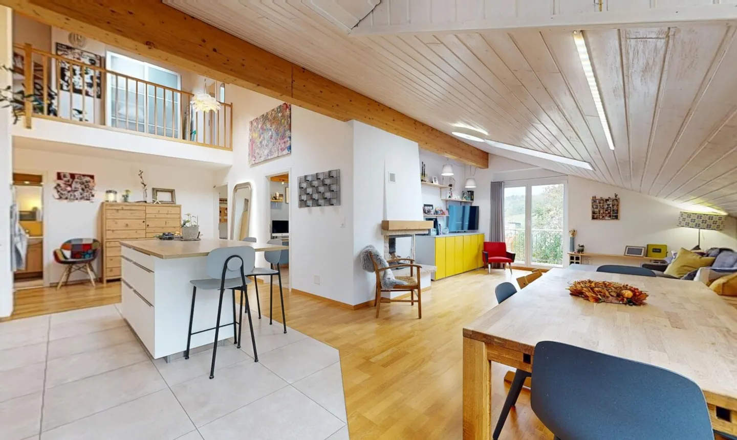 Duplex 5.5 pcs de 166 m² avec cheminée à La Chaux-de-Fonds - Foto 4 di 11