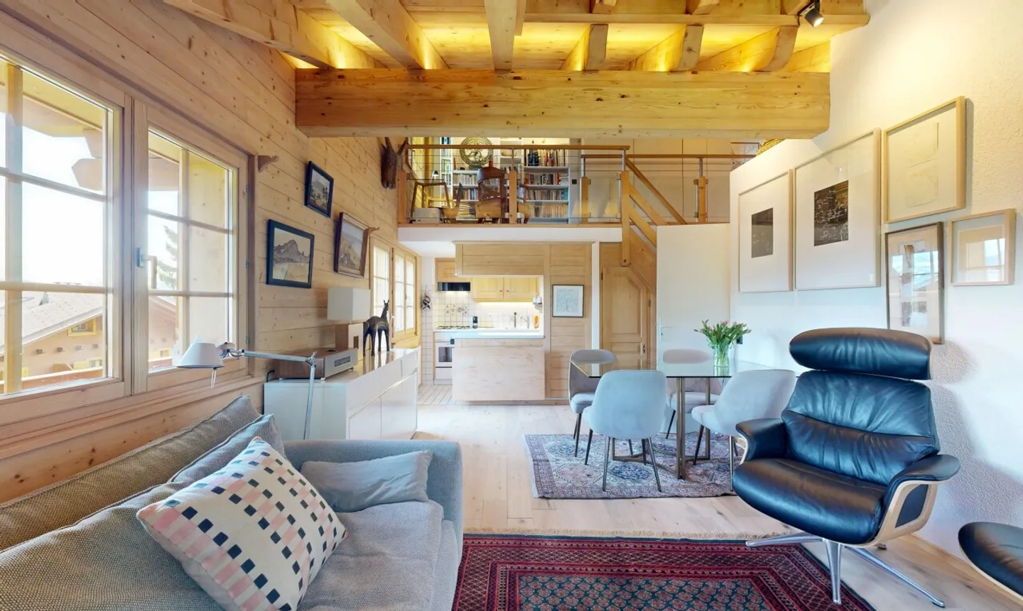 Beautiful apartment with mezzanine and panoramic view – Chesières, Villars - Photo 2 of 11