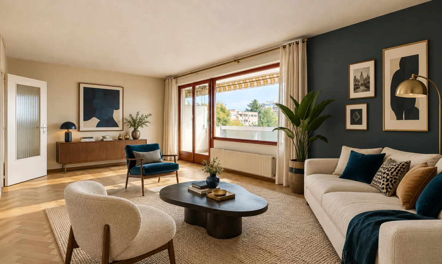 3.5-room penthouse with two balconies, very well located - Photo 10 of 11