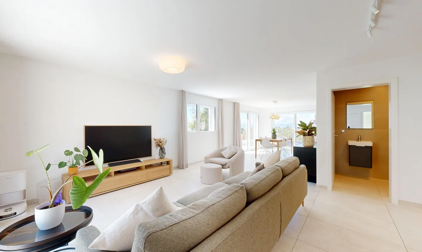 Duplex 4,5p avec jardin privatif, terrasses et vue lac - Foto 7 von 11