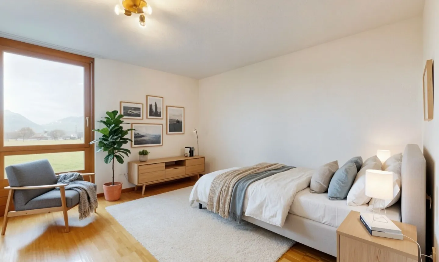 Luminoso appartamento di 4,5 stanze con camino, balcone, vista verde. Vicino a Thun. - Foto 7 di 11