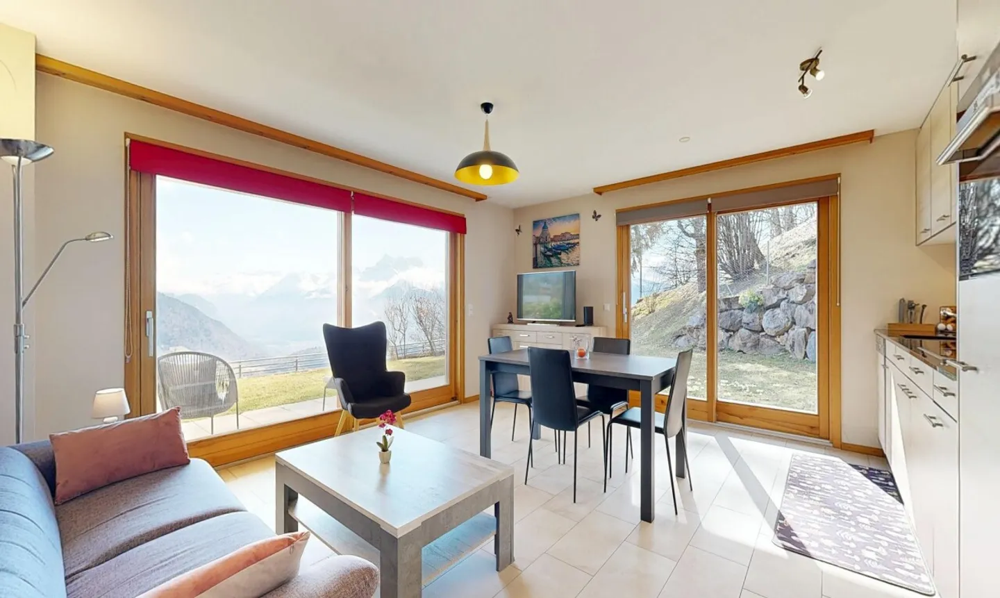 Luminoso appartamento di 2.5 locali con terrazza di fronte alle Dents du Midi - Leysin - Foto 2 di 11