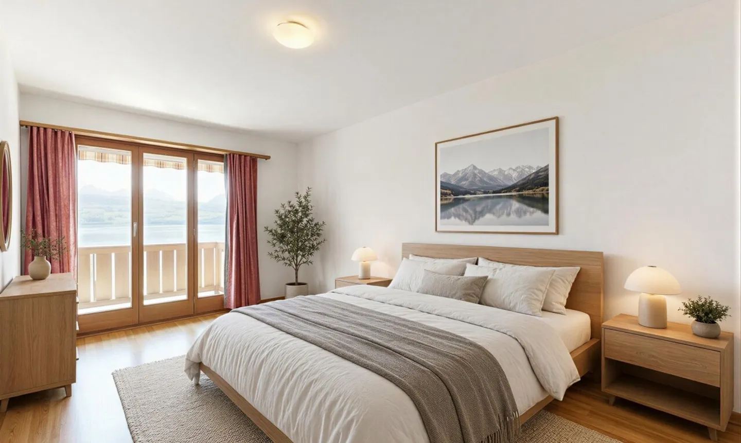 Seesicht, Ruhe und Sonne Ihre 2.5-Zimmerwohnung in Merligen - Foto 5 von 11