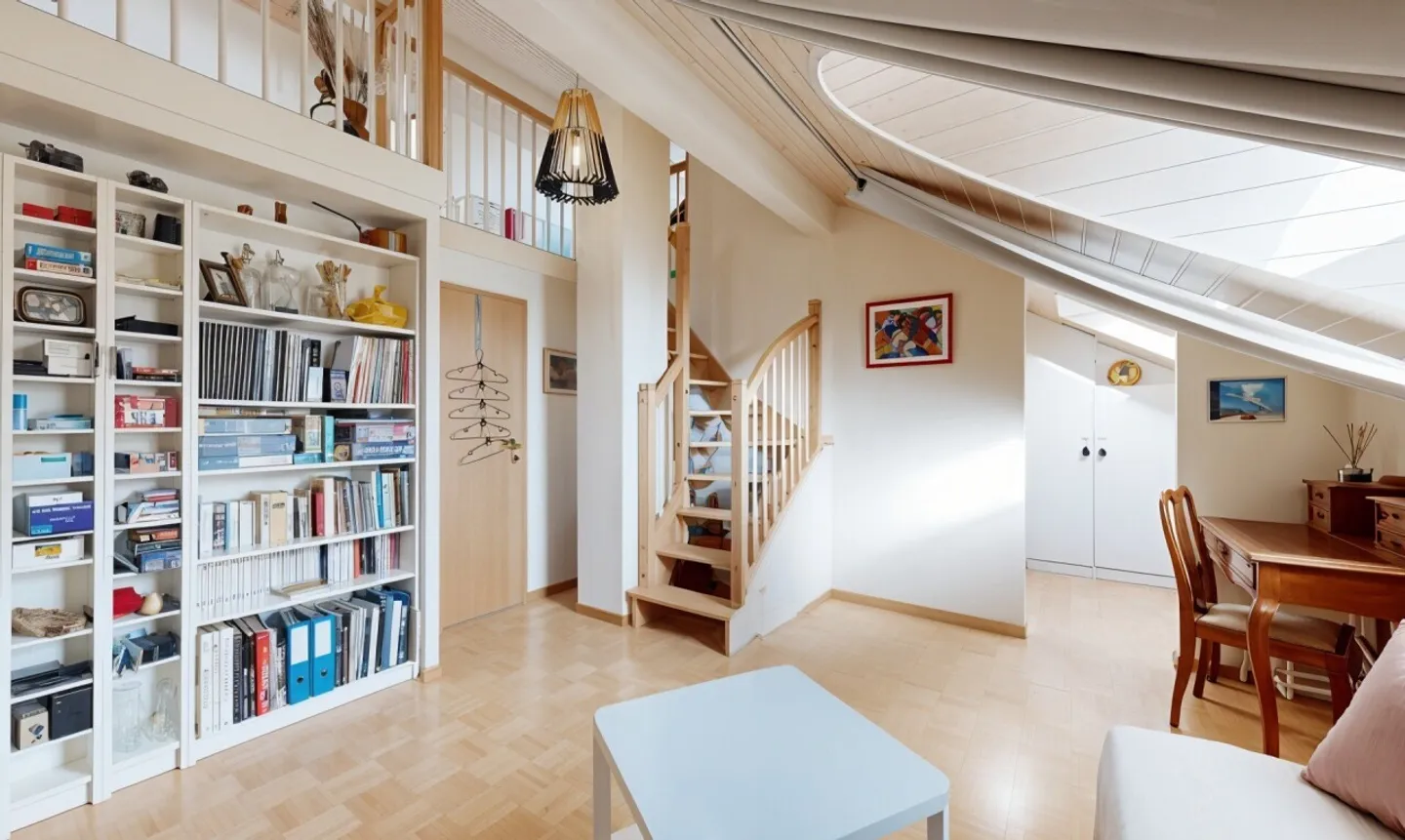 Elegante Dachgeschosswohnung mit 4,5 Zimmern, ruhig und lichtdurchflutet in Choulex - Foto 9 von 13