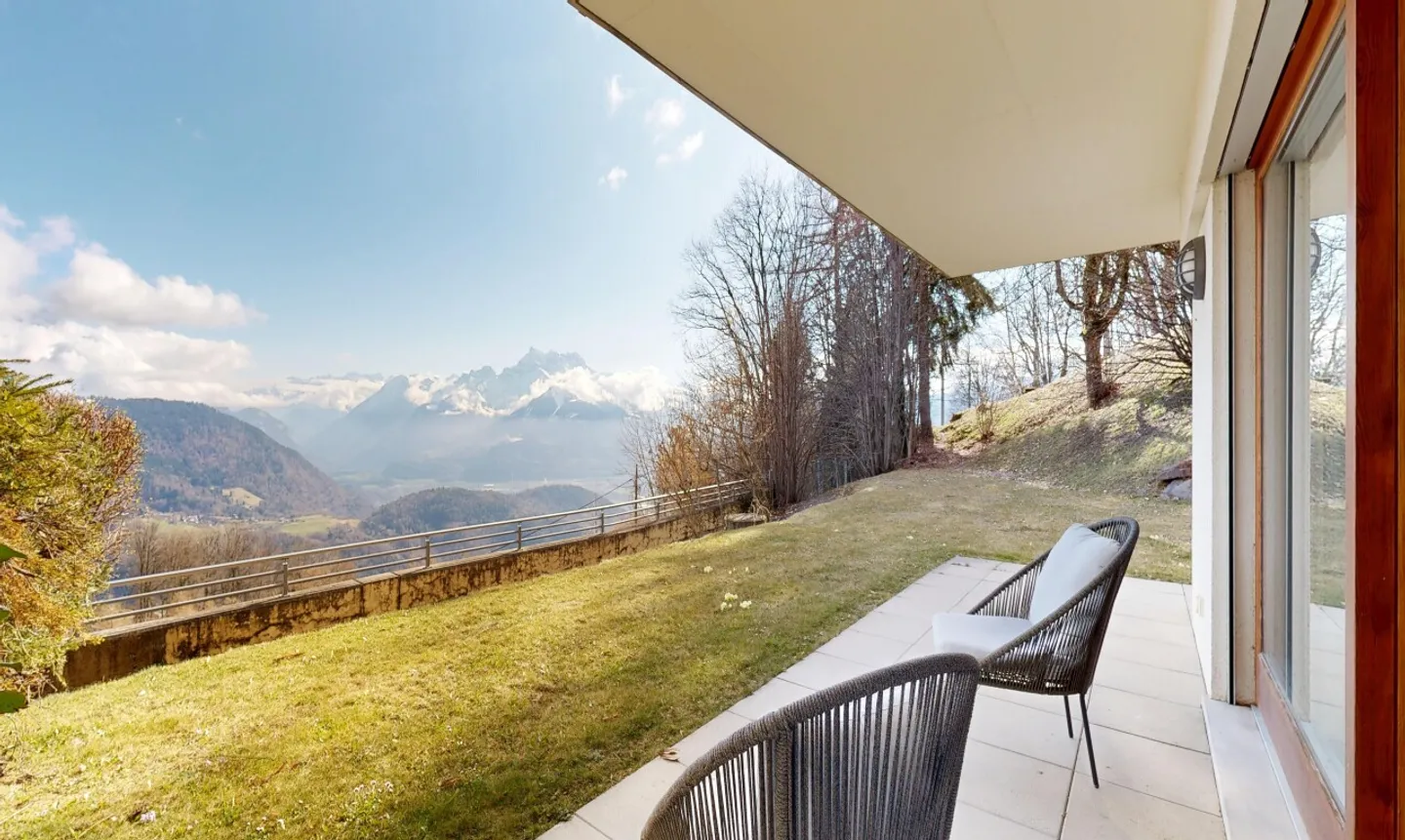 Luminoso appartamento di 2.5 locali con terrazza di fronte alle Dents du Midi - Leysin - Foto 1 di 11