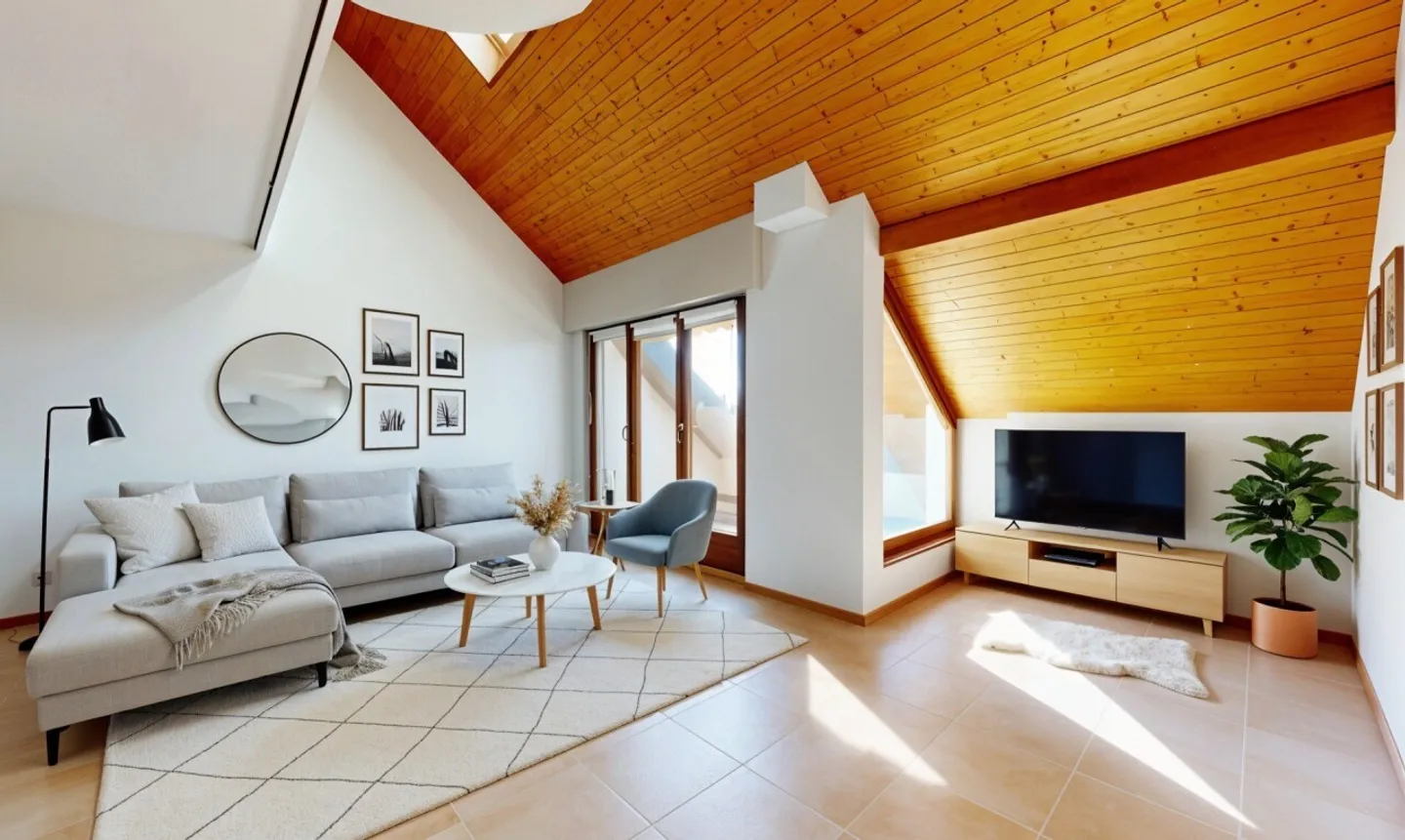 Charming 3.5-room duplex with balcony and lake &amp; Alps view - Photo 4 of 11