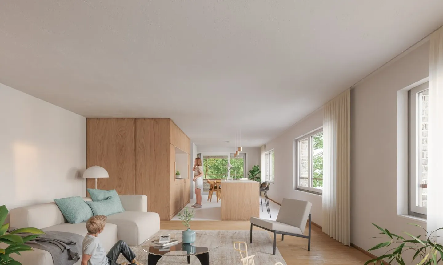 4,5-Zimmer-Wohnung mit geschützter Loggia zur Waldseite - Foto 3 von 6