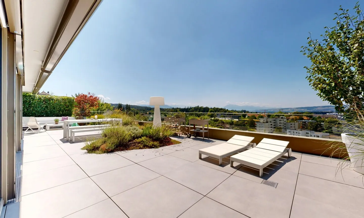 Appartement terrasse exclusif avec terrasse de 104 m² et vue sur les Alpes - Photo 1 sur 11