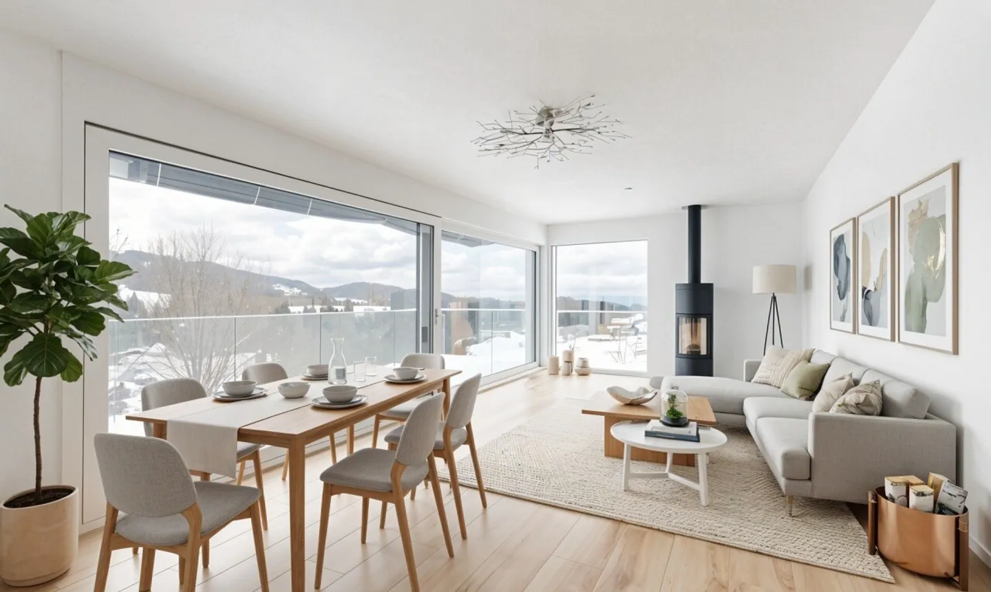 Wohnen mit Aussicht stilvolle Terrassenwohnung in Plasselb - Photo 3 of 11