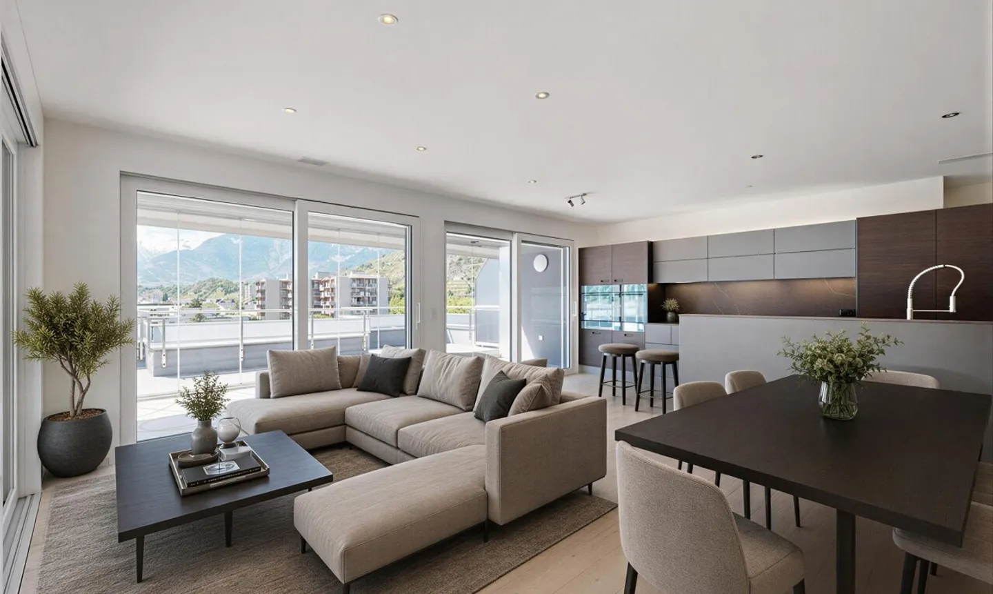 Exceptional penthouse with large terrace in Sion - Photo 4 of 11