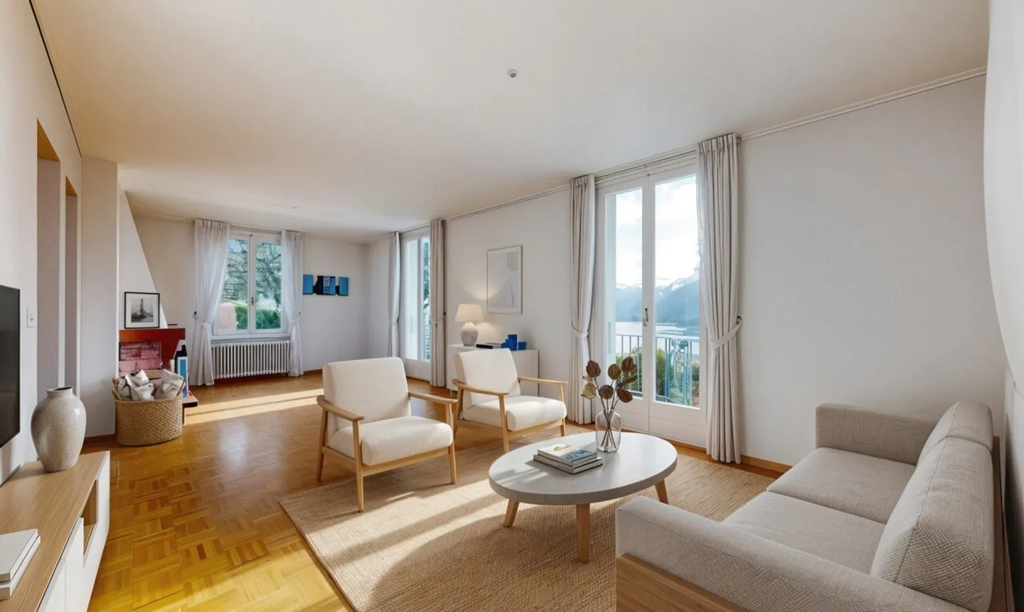 Wunderschöne Villa mit Pool und einzigartigem Panorama über den See und die Alpen - Foto 5 von 11