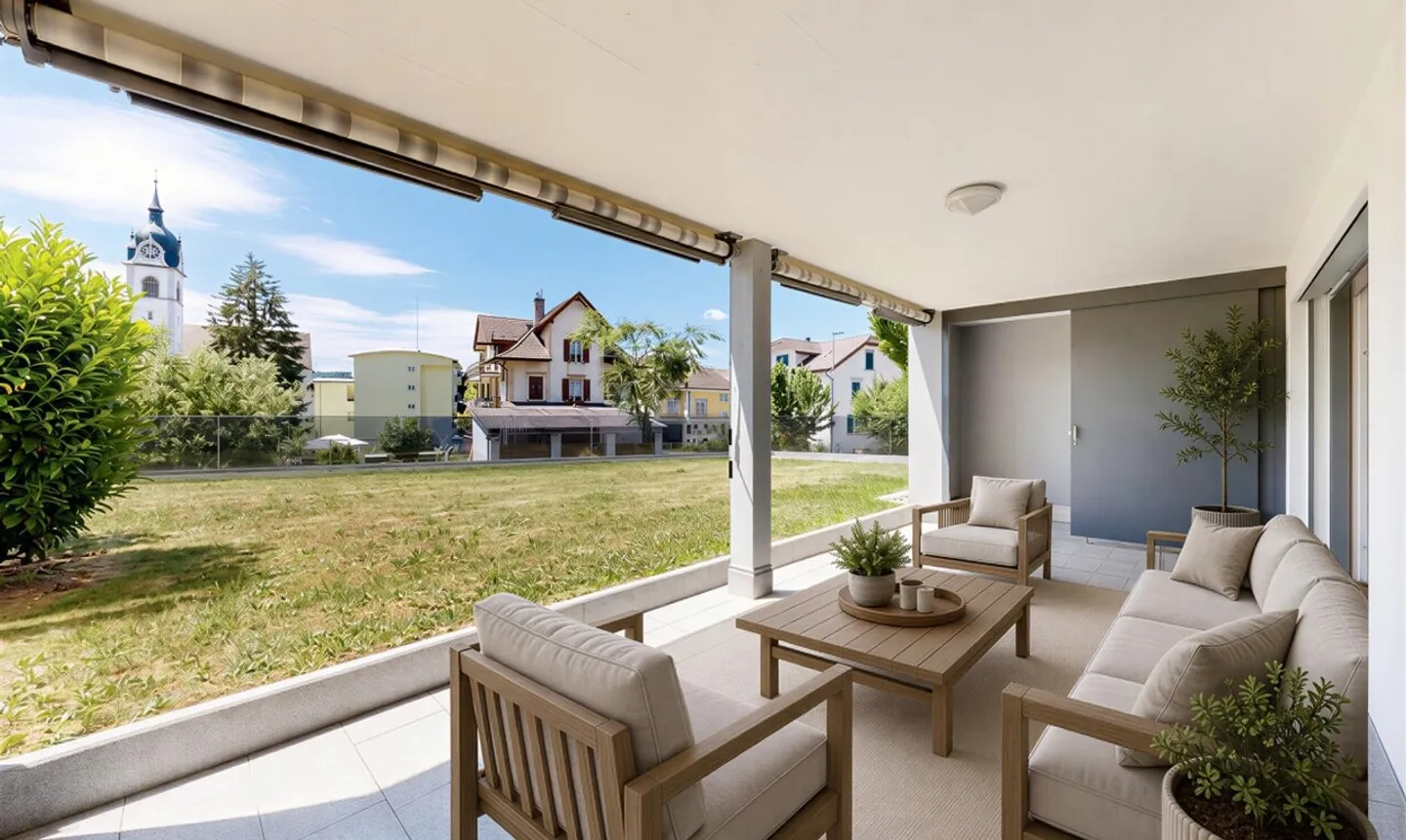 Gepflegte 3.5-Zimmerwohnung mit sonnigem Sitzplatz - Foto 1 di 11