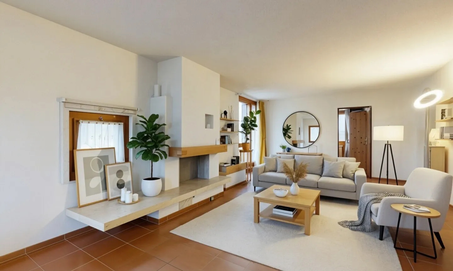 Luminoso appartamento di 4,5 stanze con camino, balcone, vista verde. Vicino a Thun. - Foto 3 di 11