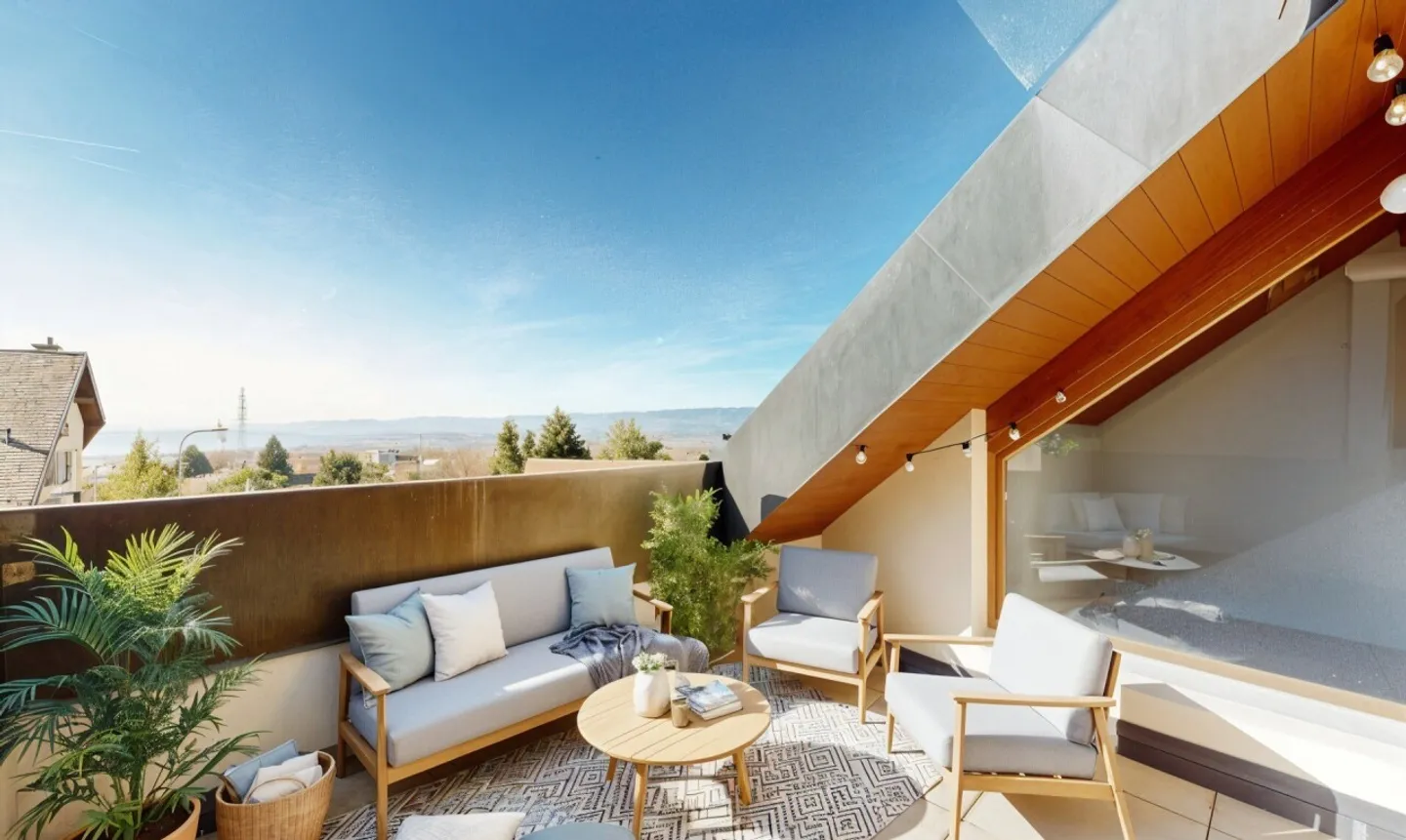 Charming 3.5-room duplex with balcony and lake &amp; Alps view - Photo 2 of 11