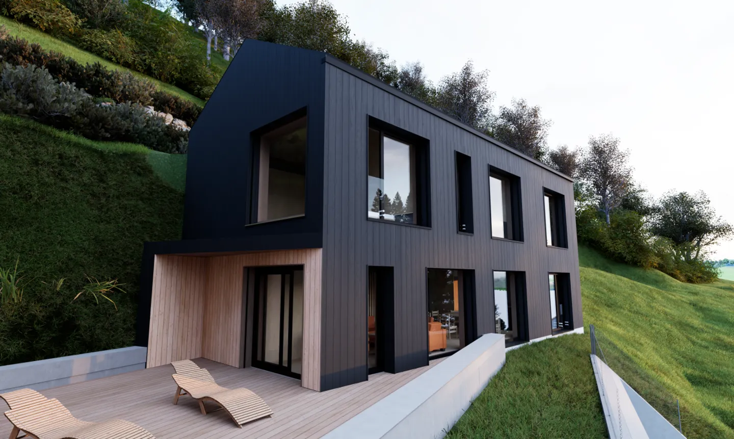 Single-family house in shell construction with design potential in Küblis - Photo 1 of 11